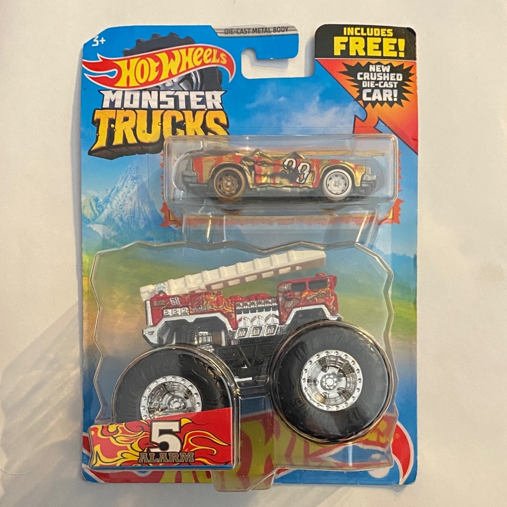 Hot Wheels Monster Trucks Red and White Duo